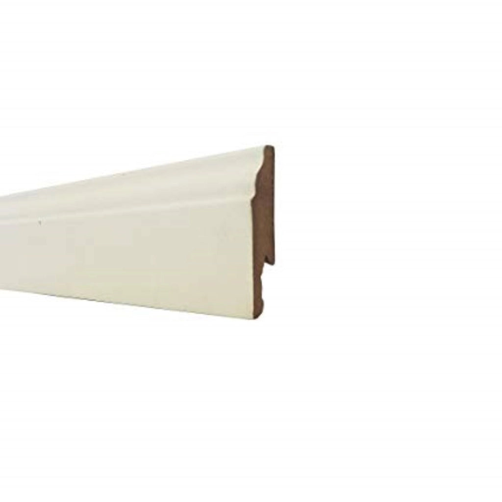 Battiscopa Ducale In Mdf Rivestito In Melaminico 115X15X2400 Bianco - Kimono