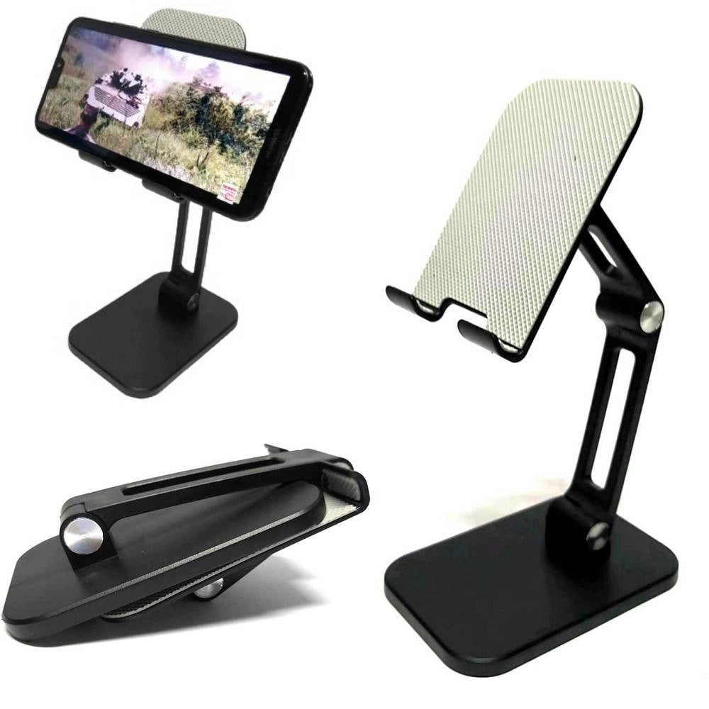 Trade Shop - Supporto Da Tavolo Per Tablet Telefono Cellulare Universale 3 Snodi Regolabile -