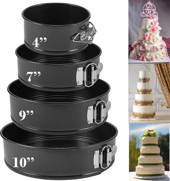 Set di Forme per Torta a Springform, 4 pezzi Forme per Torta a Springform