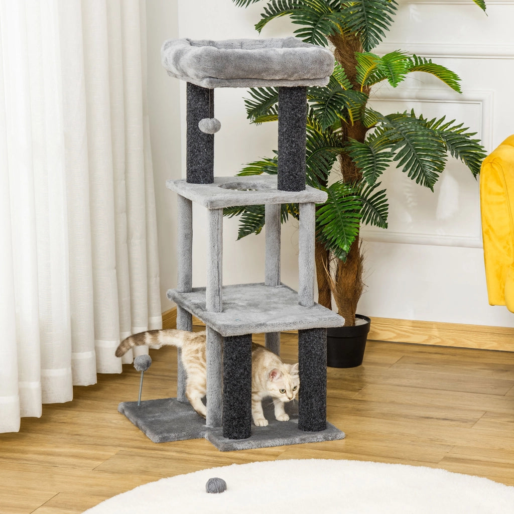 Albero per gatti con piattaforme e nicchie ¨C Minimal ¨C 48x48x100 cm grigio