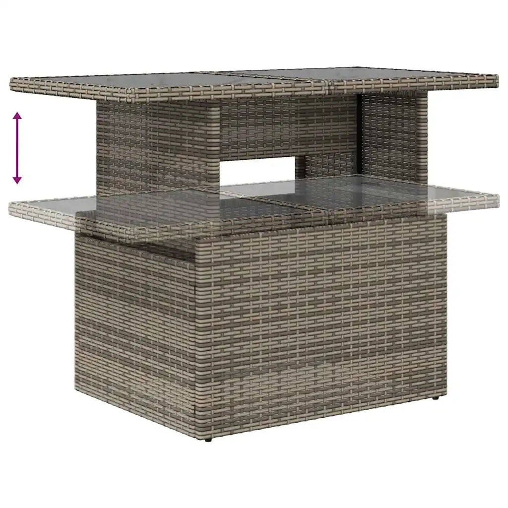 Set Divani da Giardino 5 pz con Cuscini Grigio Polyrattan Acacia 3326472