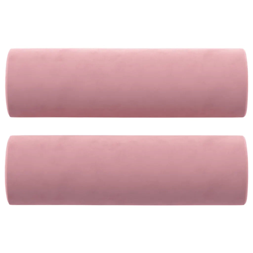Divano a 2 Posti con Cuscini Rosa 120 cm in Velluto 3200874
