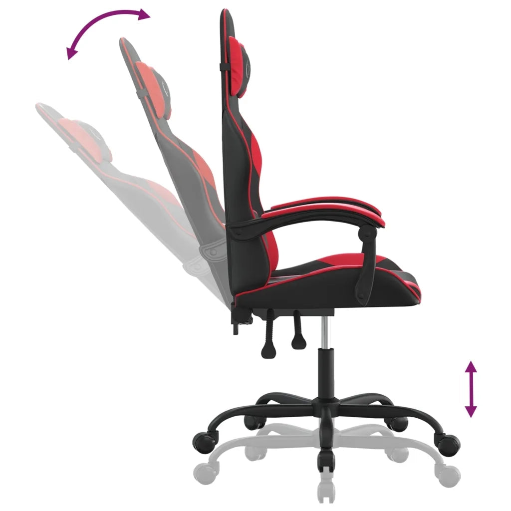 Sedia da Gaming Nera e Rossa in Similpelle 3143867