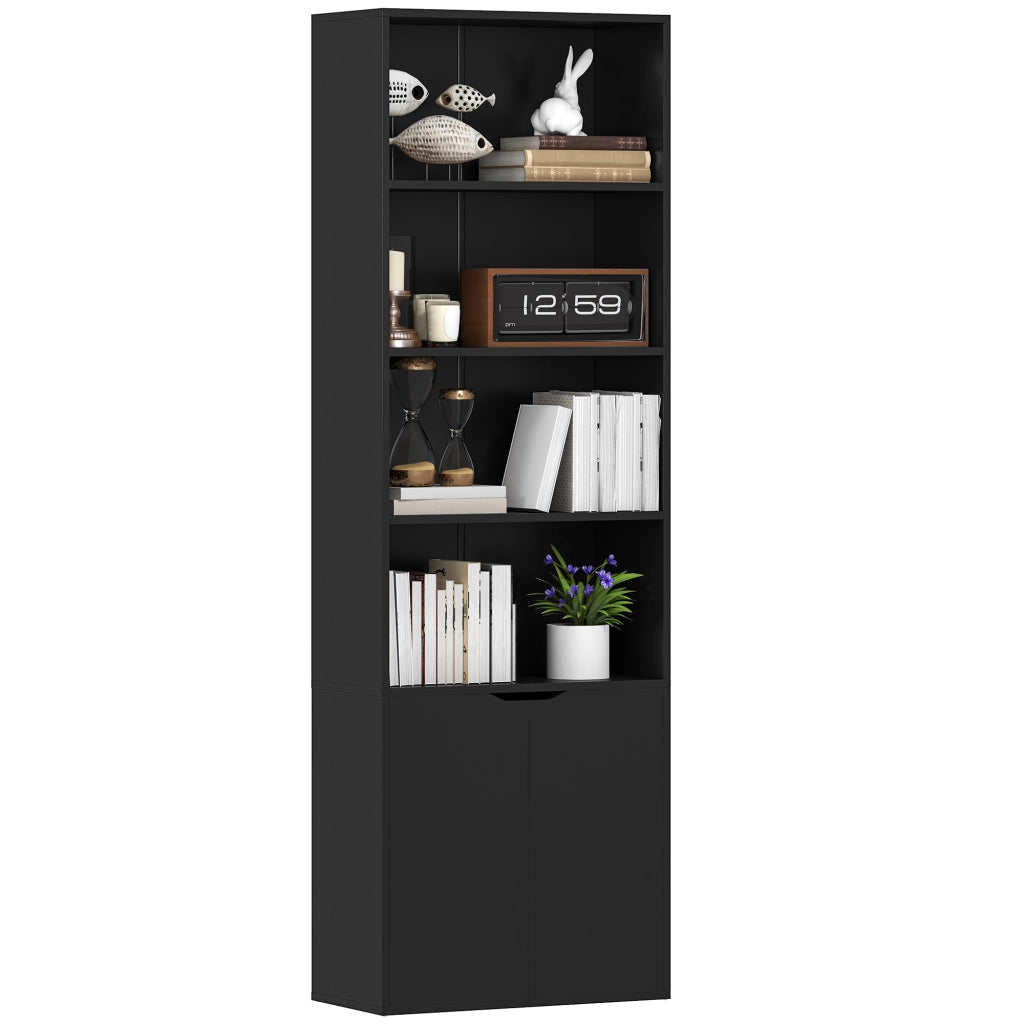 Libreria con ante e ripiani ¨C Xylo ¨C Legno nero 59x29x180 cm