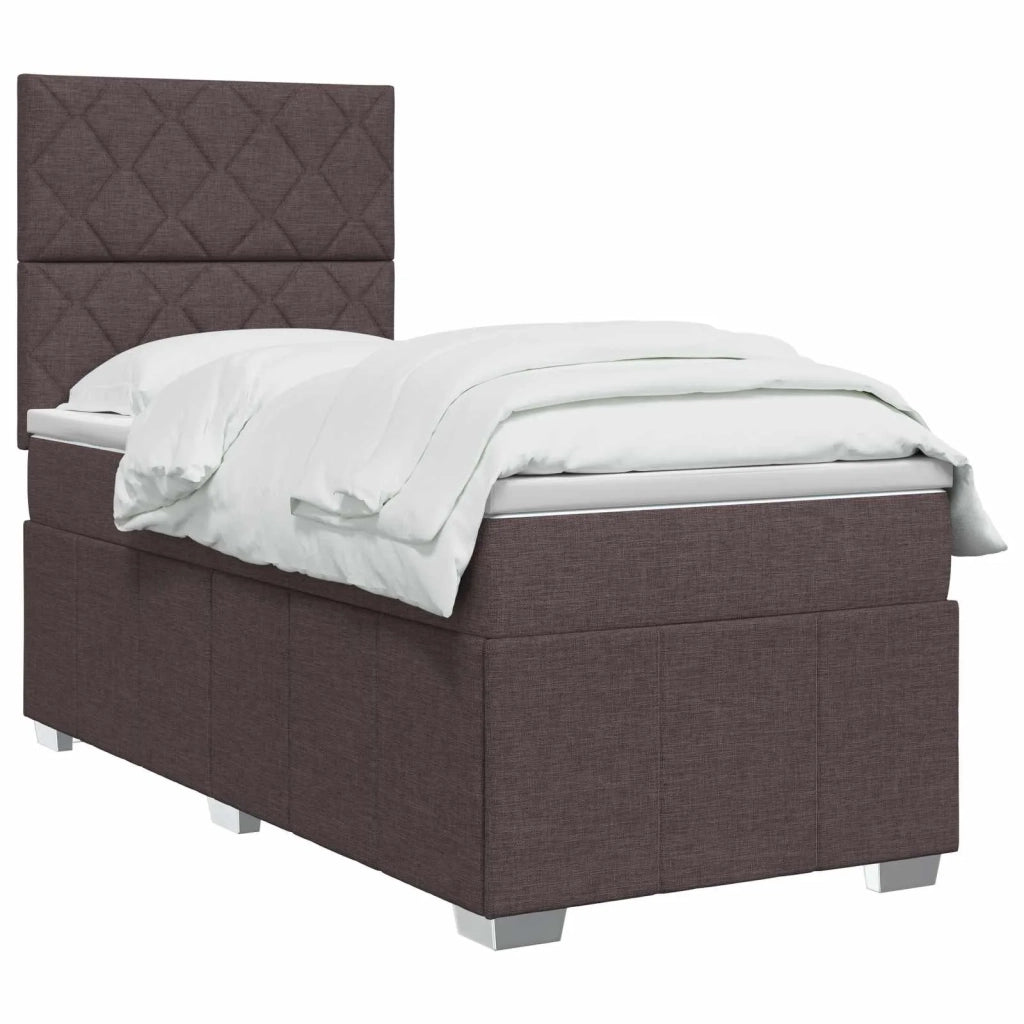 Letto box spring con materasso Marrone Scuro 100 x 200 cm 3454081