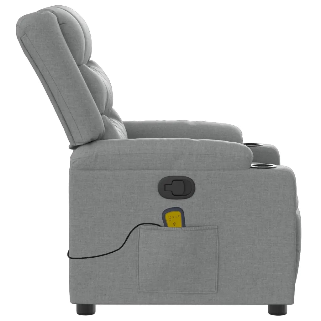 Poltrona reclinabile massaggiante in tessuto grigio chiaro 3206891