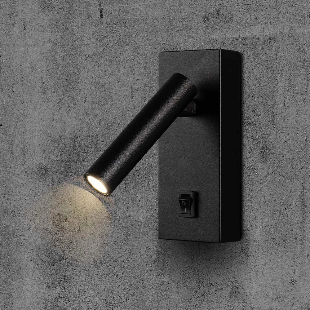 V-TAC applique LED 2W nero 4000K 150lm con switch