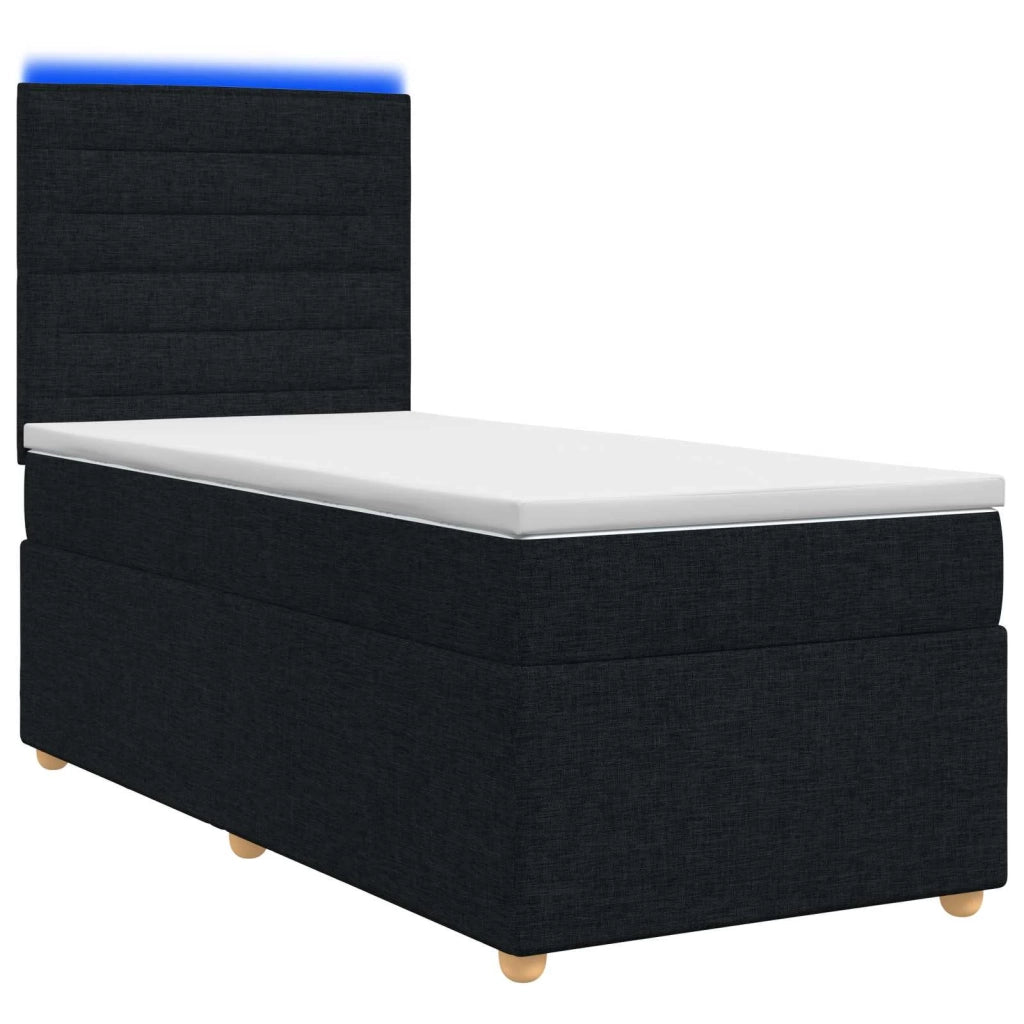 Letto box spring con materasso Nero 90 x 200 cm Tessuto 3455254
