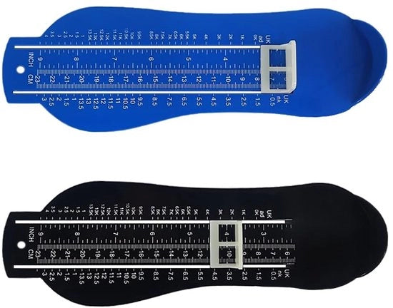 Strumento di misurazione del piede per bambini e adulti - 2 pezzi - Misurazione del piede facile - Materiale ABS - Raggio di misura 6-23 cm - Leggero e duraturo