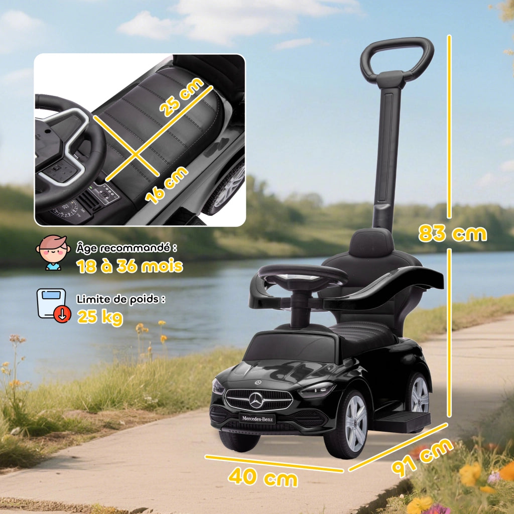Portagiochi per Bambini Mercedes-Benz ¨C zephmum ¨C Nero 91x40x83 cm