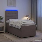Letto box spring con materasso Tortora 80 x 200 cm Tessuto 3455221