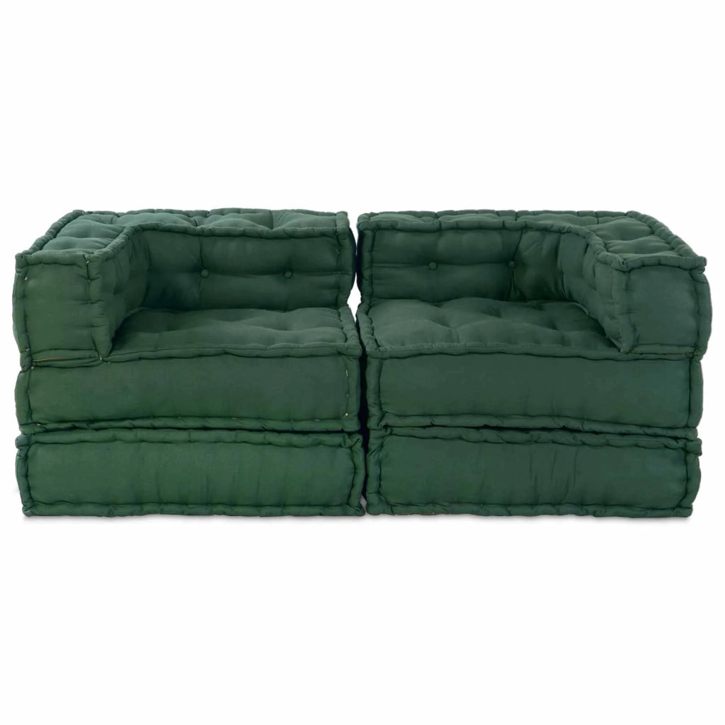 Divano modulare 2 pcs Verde 140 x 70 x 56 cm Tessuto 3315076