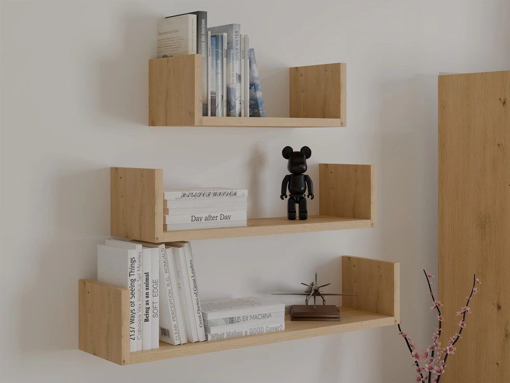 Ripiano sospeso MOBI 3p set 3x moderna ripiani da parete rovere artisan