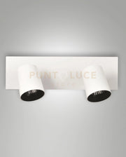 MODO  SPOT BIANCO 2 LUCI ALLUMINIO SPAZZOLATO ORIENTABILE  ATTACCO GU10 IP20