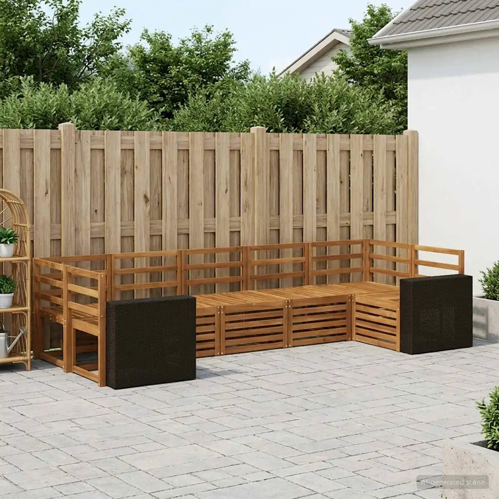 Set divano sezionale 7 pcs Naturale Legno di Acacia Massello 3384810