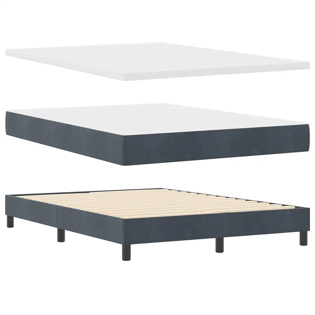 Letto a molle con testiera Grigio scuro 160 x 200 cm Velluto 3340395