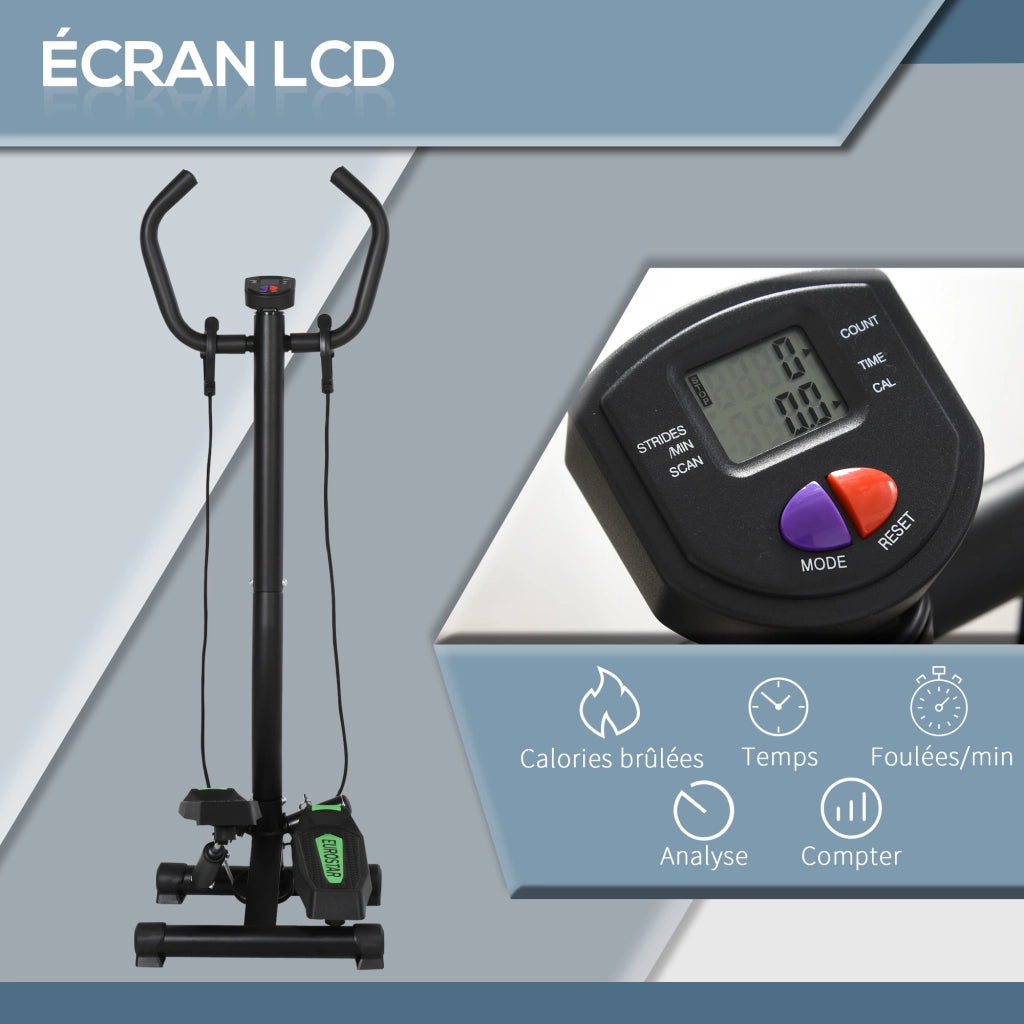Stepper per Fitness con Manubrio ¨C Minimal ¨C Verde e Nero