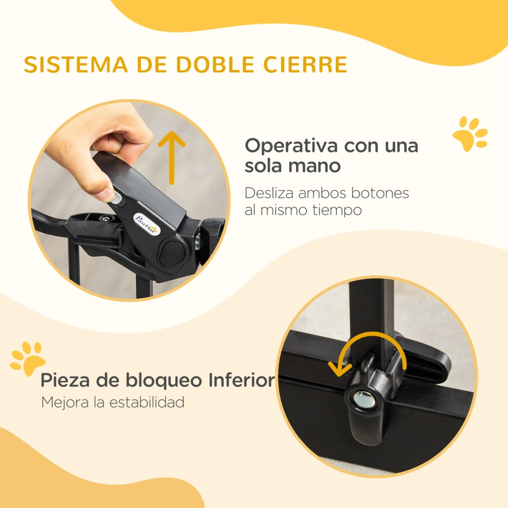 Barriera di sicurezza estensibile con porta ¨C Minimal ¨C 74-80x76.2 cm nero