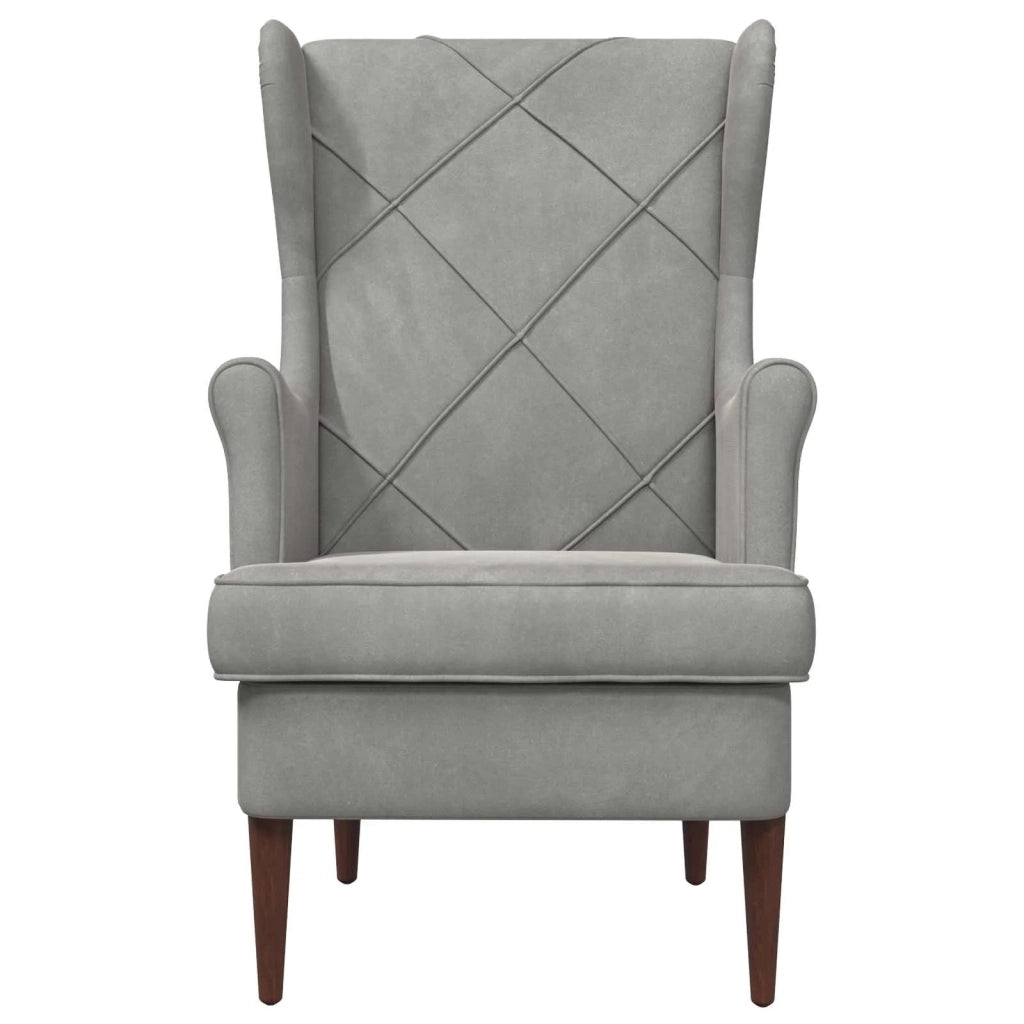 Poltrona Grigio Chiaro Velluto 42029896