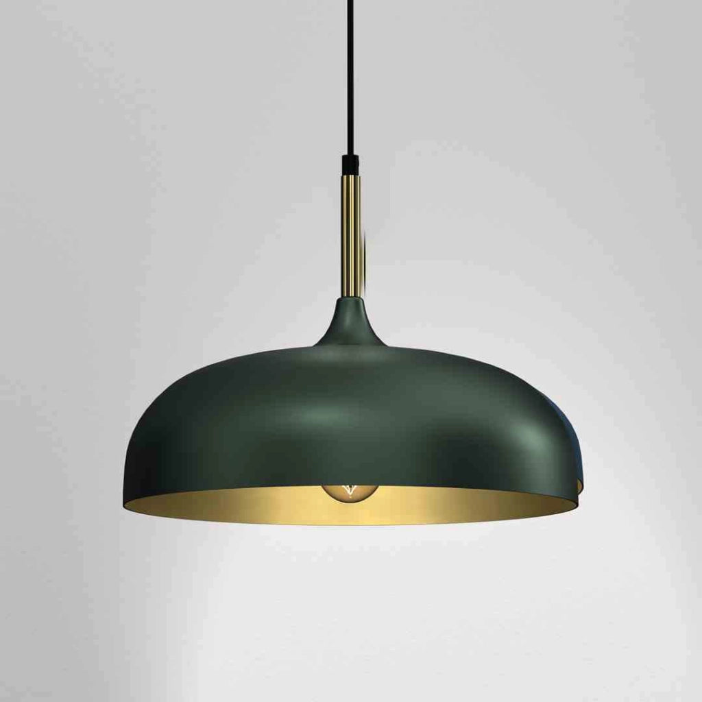 Lampada a sospensione Lincoln Milagro verde/oro Ø35 E27