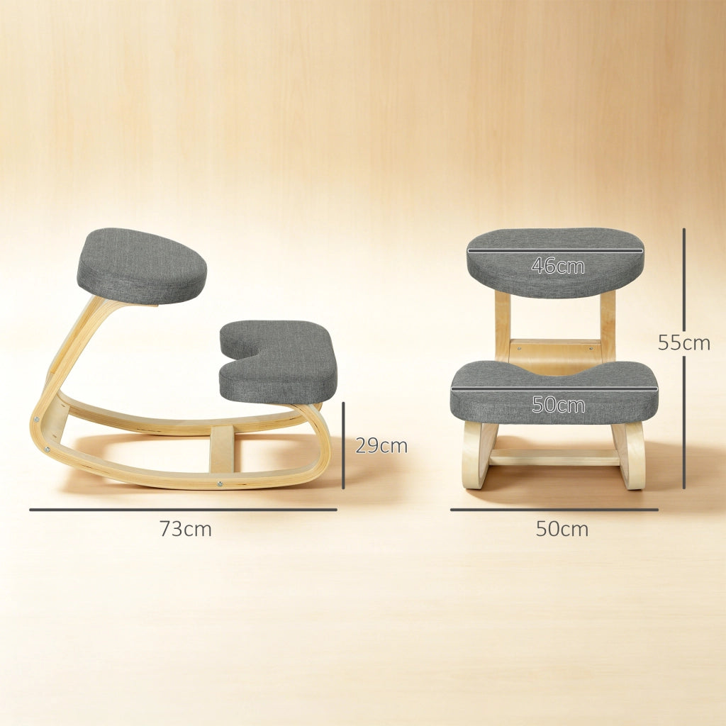 Sedia ergonomica a ginocchia ¨C Minimal ¨C Grigia in legno
