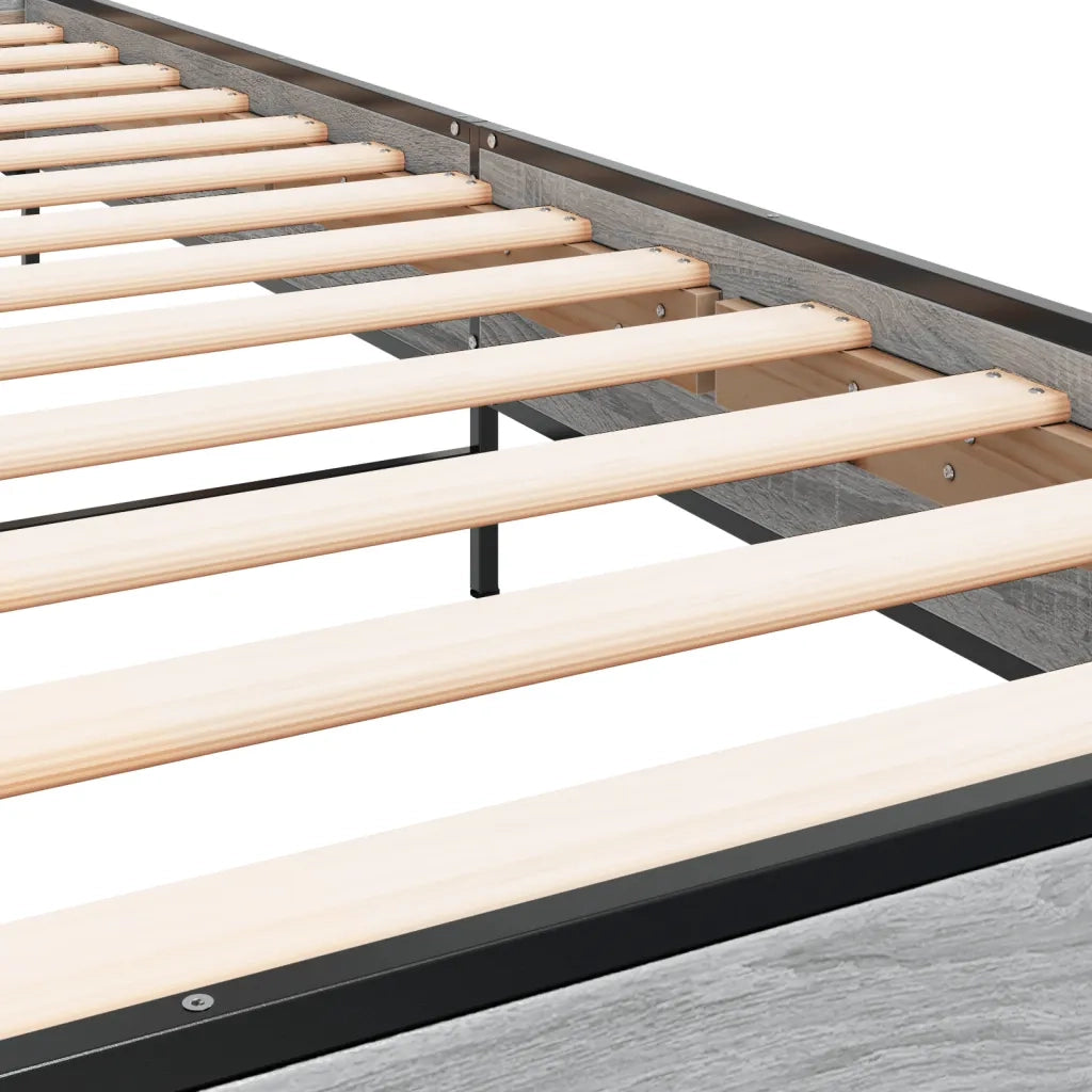 Giroletto-Struttura Letto Grigio Sonoma 100x200 cm Legno Multistrato e Metallo 580788