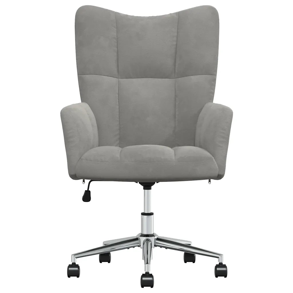 Poltrona | Sedia Relax Grigio Chiaro in Velluto