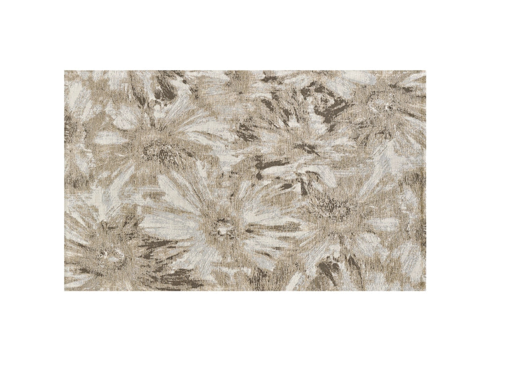 Tappeto Salotto Velour Antiscivolo Disegno Fior Di Loto By Suardi - 140x200 - Tortora