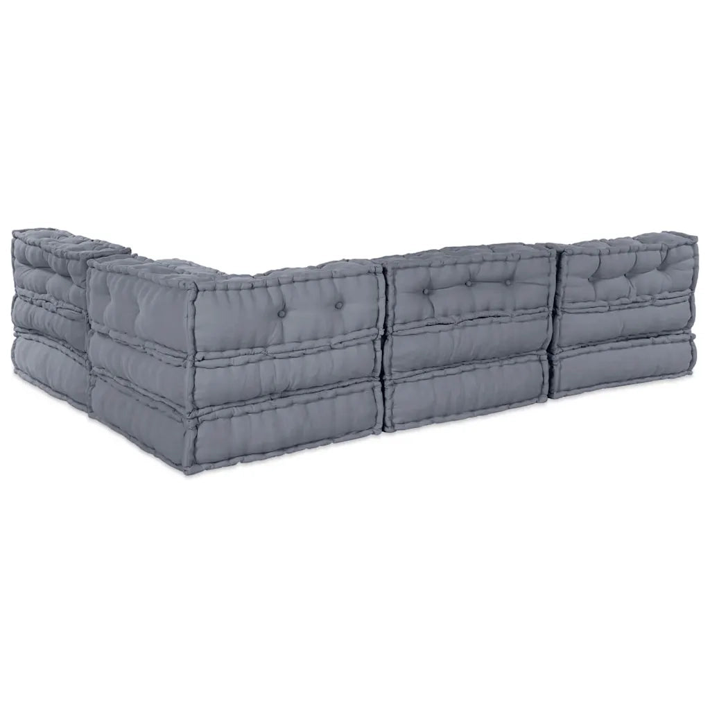 Unità di Divano Modulare 4 pcs Grigio Tessuto 3315093