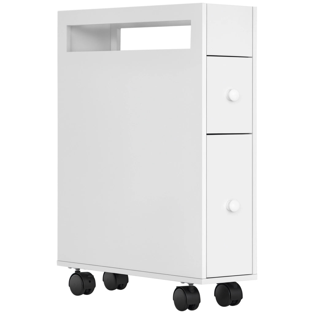 Mobile Bagno Sottolavabo con Cassetti e Ruote ¨C Minimal ¨C Bianco 16x49.5x66 cm