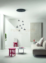 SOSPENSIONE NINA 8 LUCI NERO 3000K 3360LM 56W D.60CM VETRI ACQUISTABILI SEPARATAMENTE