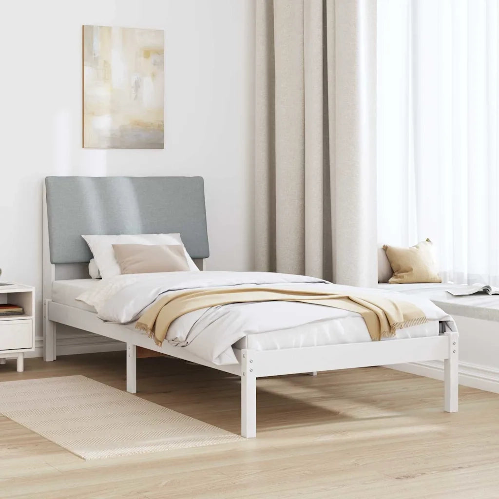 Struttura del letto-Giroletto-Rete del Letto Bianco e grigio chiaro 100 x 200 cm 496629