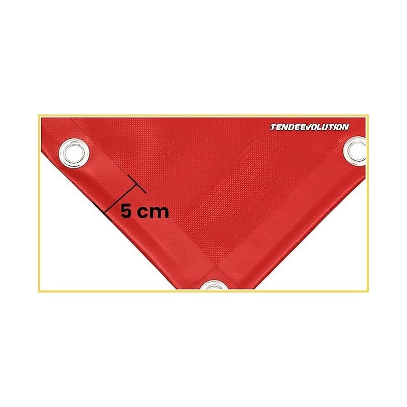 Telo PVC OSCURANTE Impermeabile Avorio | Telone Occhiellato Ogni 25CM 850g/mq | Copertura Esterna | 5x5m | Resistente Multiuso