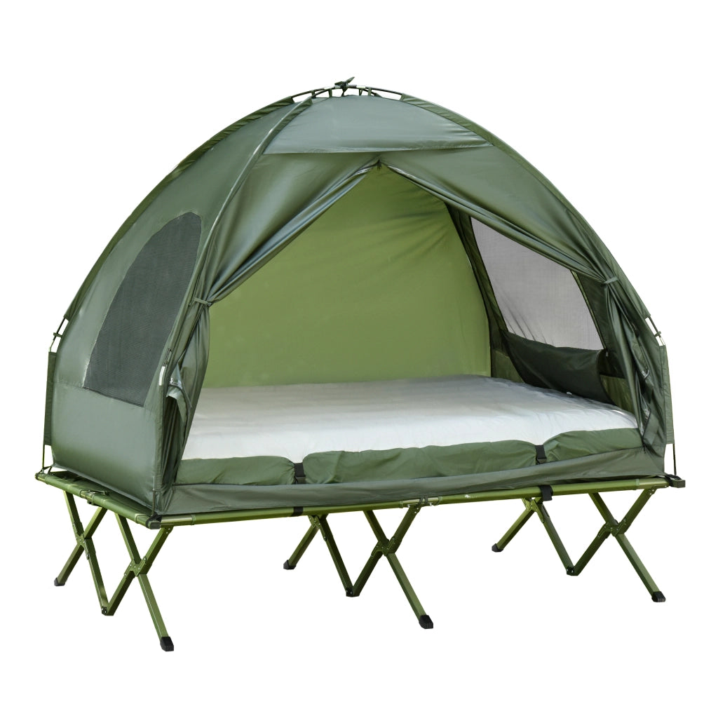 LETTO da campeggio Set da 2 persone 103 x 27 x 36 cm verde con materasso gonfiabile incluso