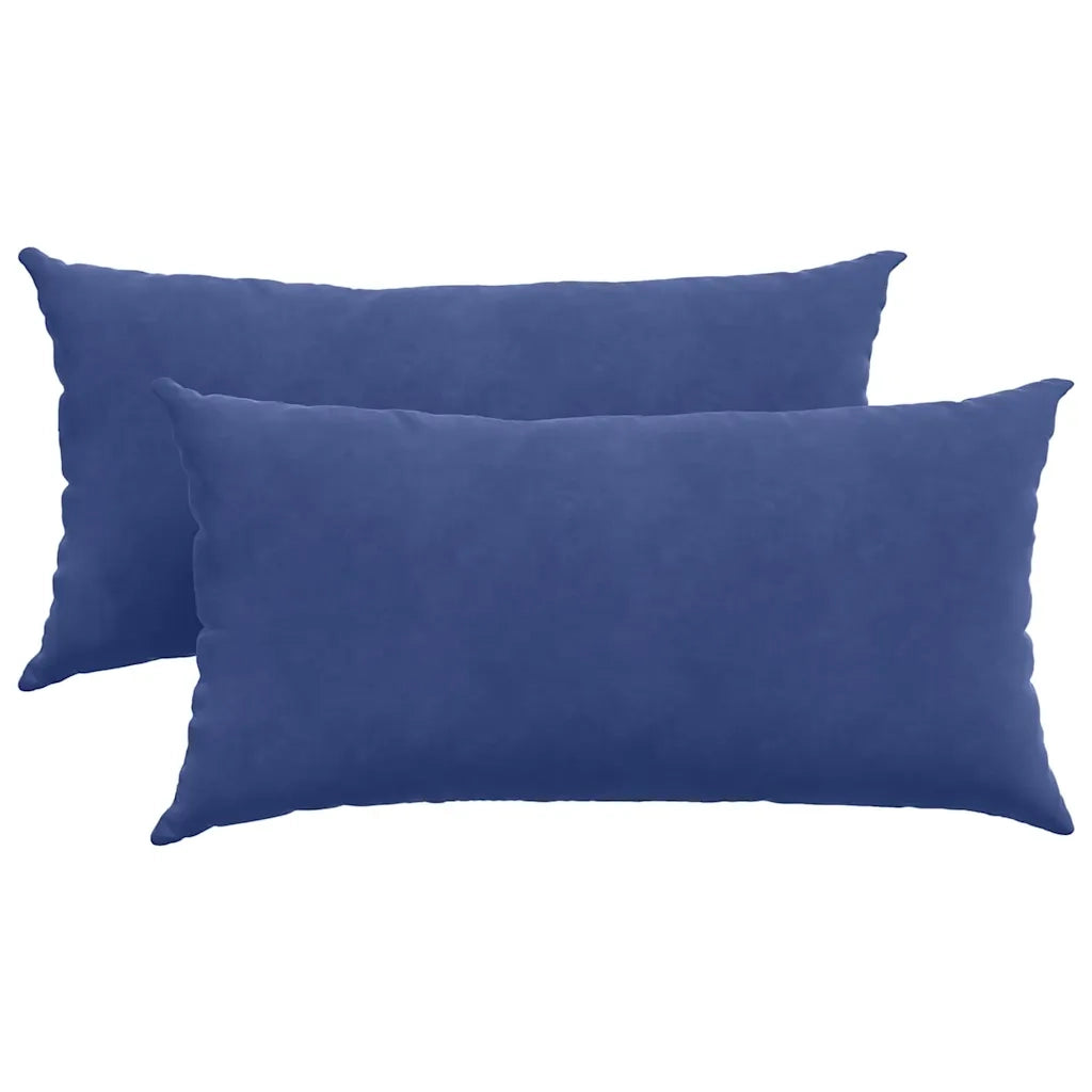 Cuscini da Divano 2 pz-Set di 2 Cuscini per Sofa Blu Polizia 80 x 40 cm Tessuto in Cords