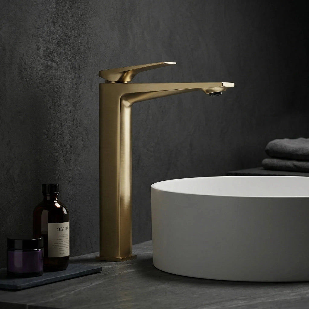 Rubinetto Da Lavabo Premium Rea Prime Brush Gold High
