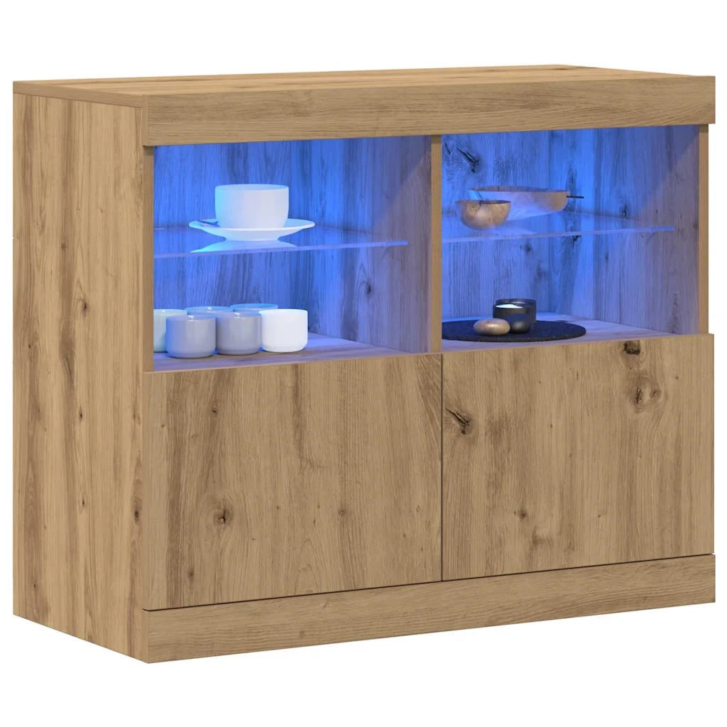 Credenza | Madia LED Marrone 81 x 37 x 66,5 cm Legno multistrato