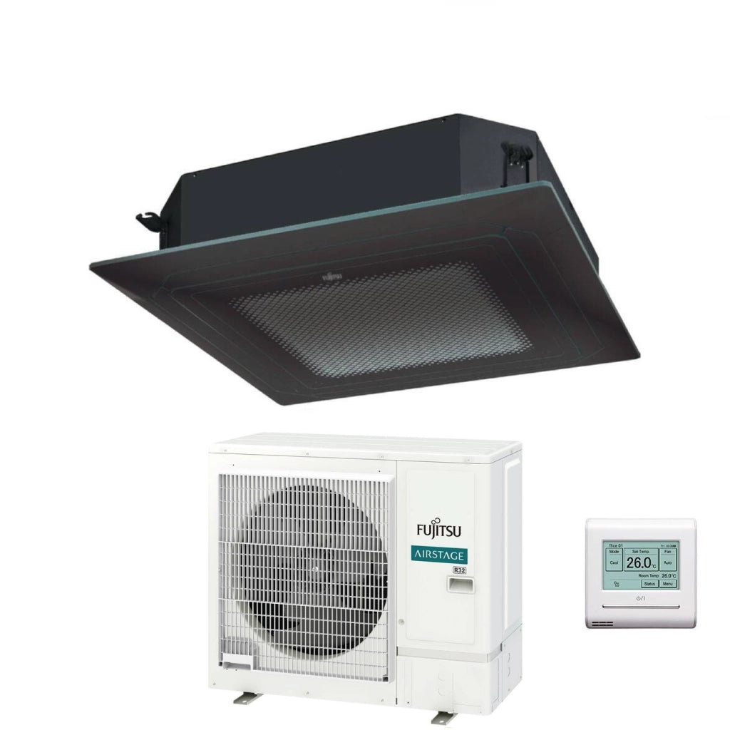 Condizionatore a Cassetta Fujitsu KR Eco Circular Flow Black 30000 Btu AUXG30KRLB R-32 Wi-Fi Optional con Griglia e Filocomando