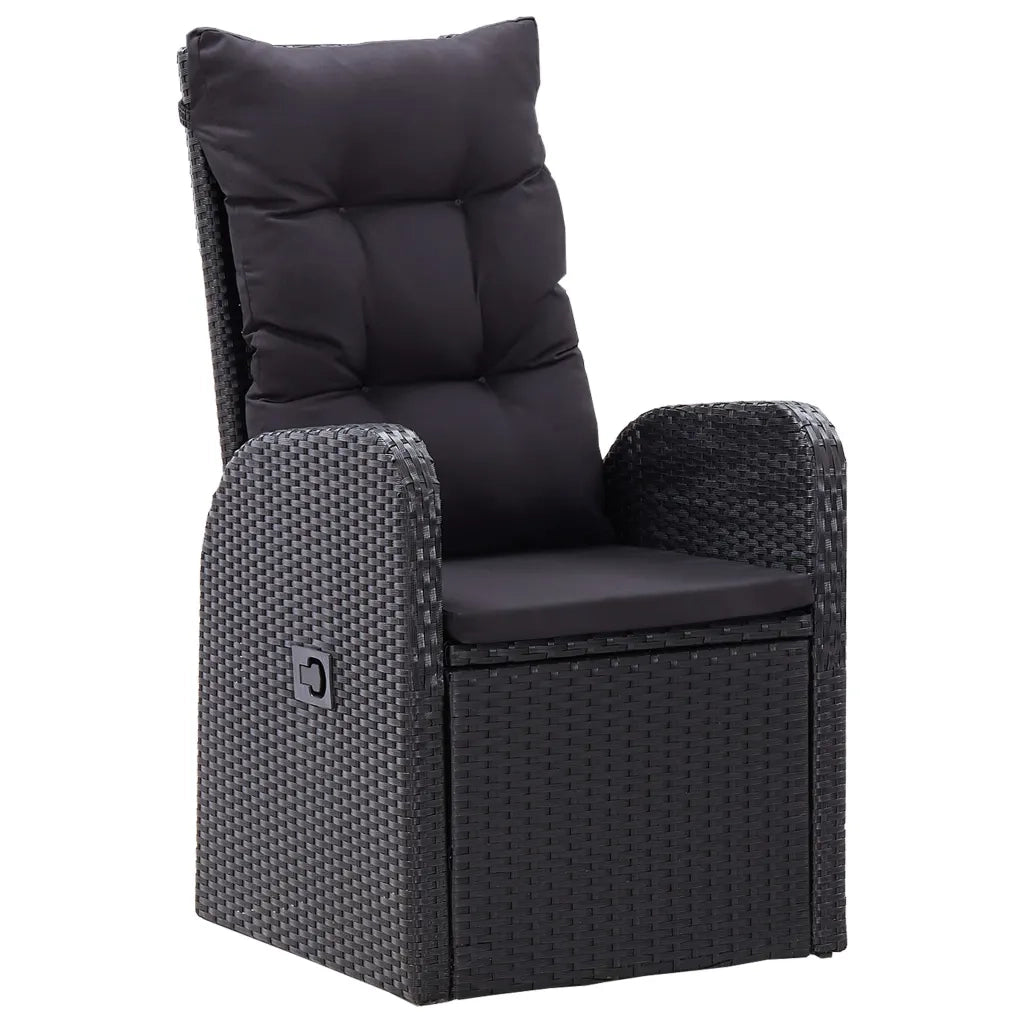 Set Mobili da Pranzo per Giardino 5 pz Nero 3067721