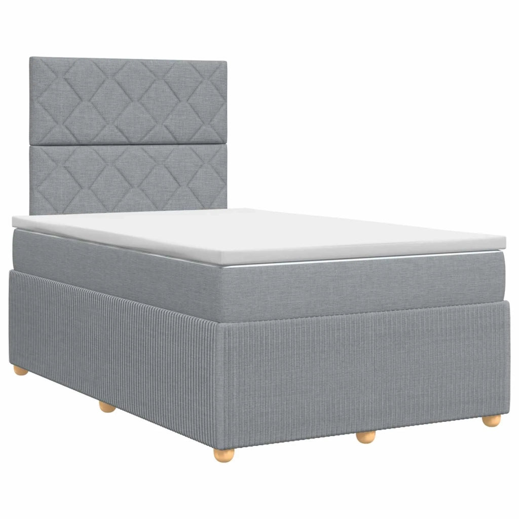 Letto box spring con materasso Grigio Chiaro 120 x 190 cm 3454354