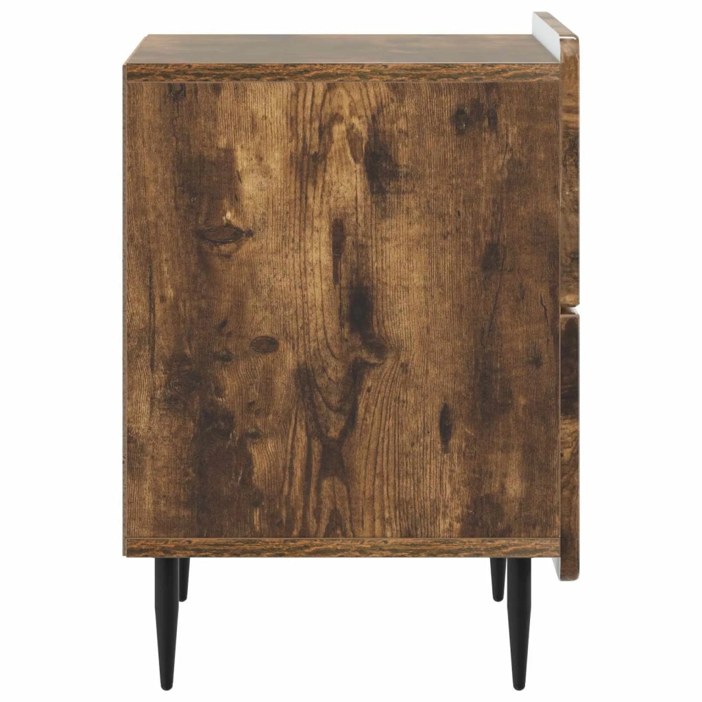 Comodino | Armadio da Notte | Mobiletto da notte con cassetto Rovere Fumo 43 x 34,5 x 49,5 cm