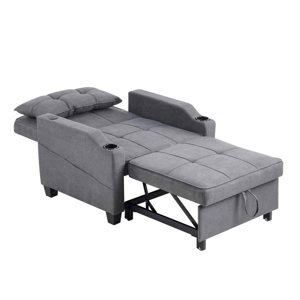 Divano letto estraibile 3 in 1 - Zephmum- Con porta bevande e USB