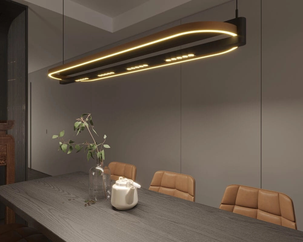 Lampada sospensione ovale Singapur LED 80W nera Maxlight
