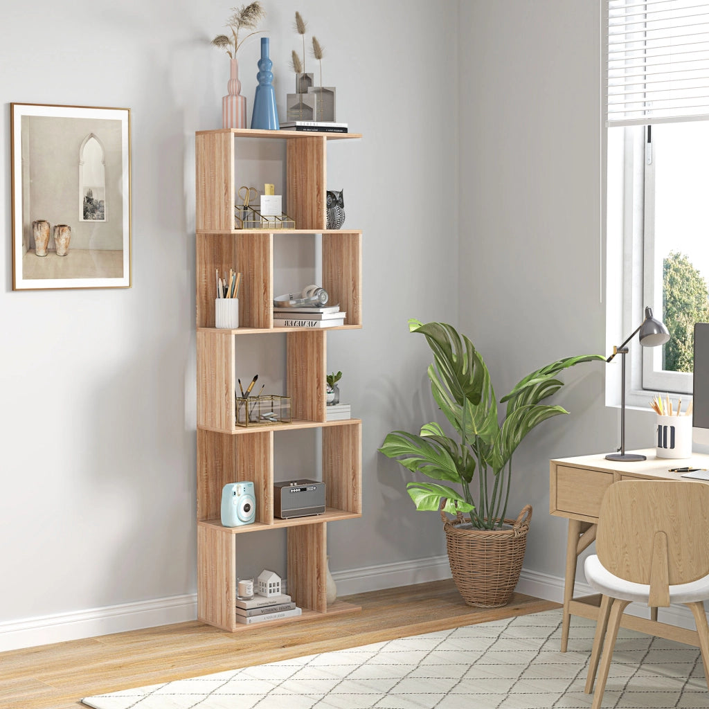 Libreria 5 Livelli ¨C zephmum ¨C Legno Naturale 24x60x184,5 cm