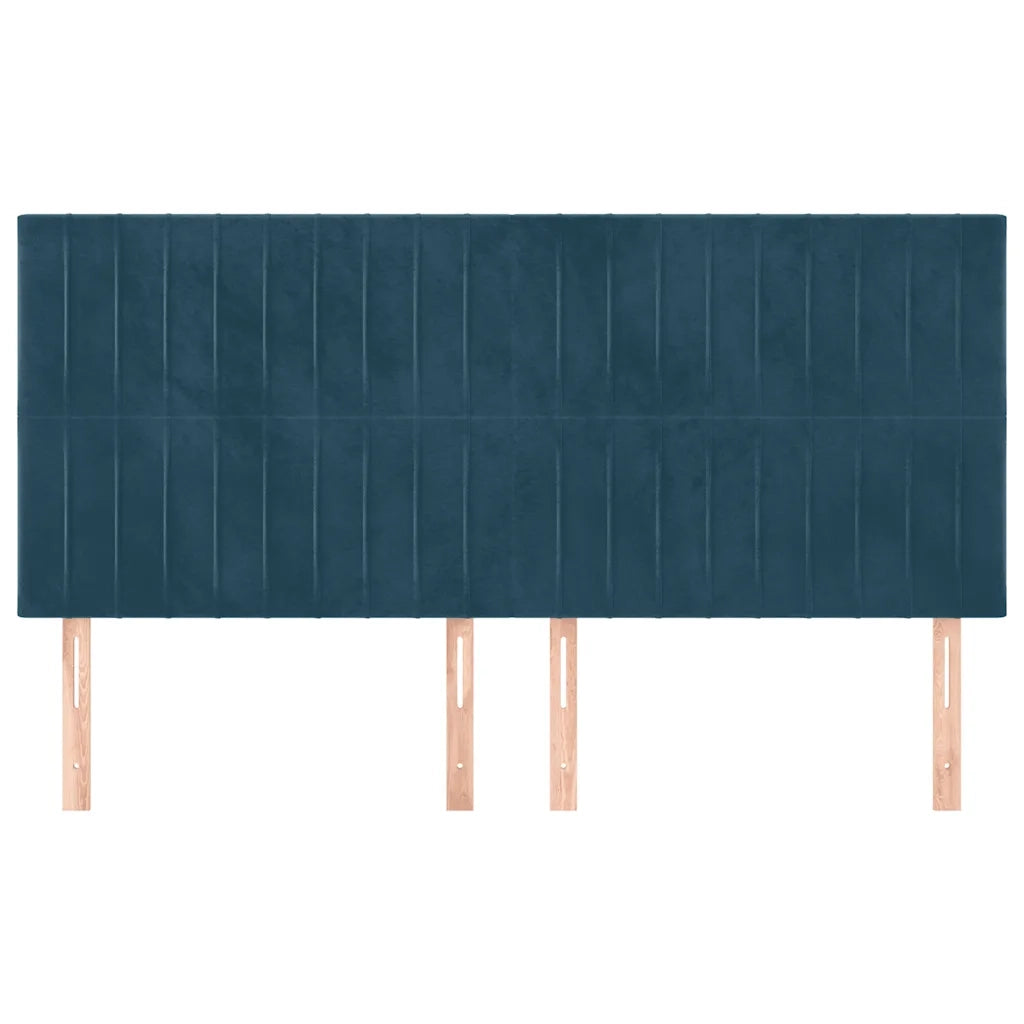 Testiera | Testata Blu Scuro 200x5x118/128 cm Velluto
