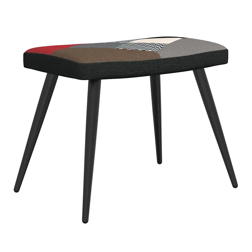 Sedia Relax con Sgabello in Tessuto Patchwork 328198