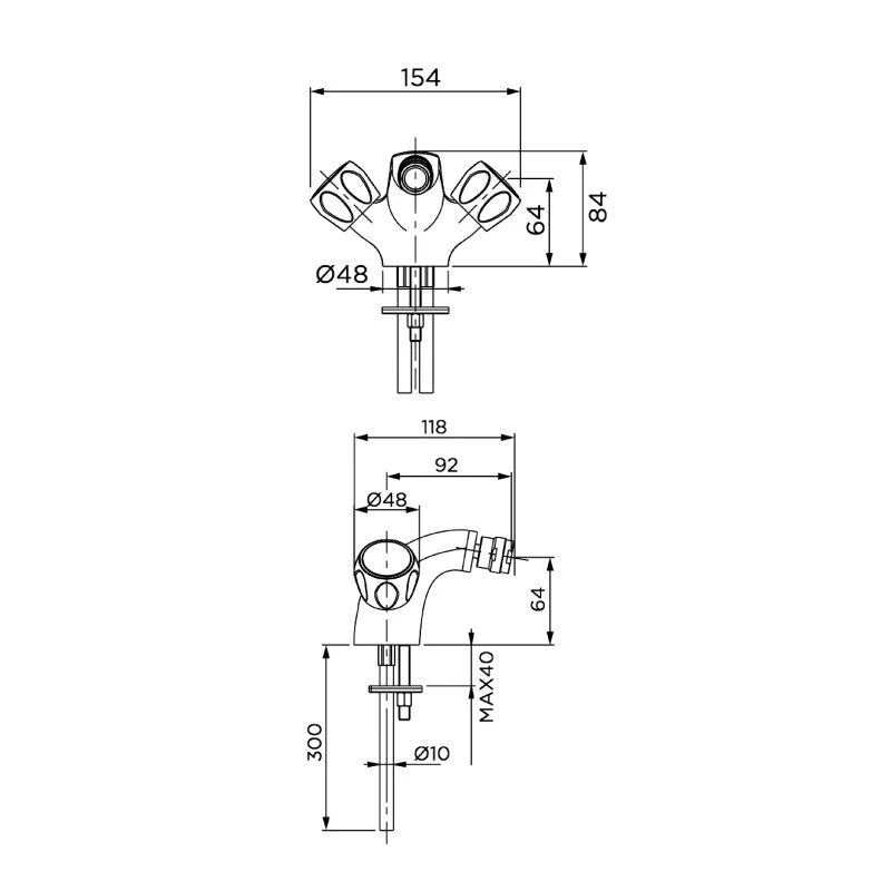 Rubinetto monoforo bidet scudetto cromato
