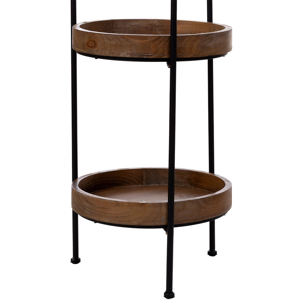 Scaffale in legno e metallo con 3 ripiani 35x35x122h cm