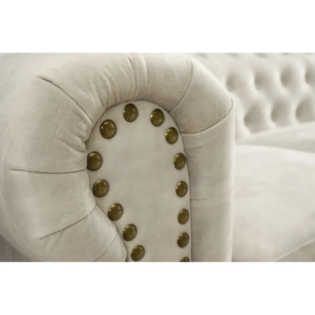 Divano dritto EDGAR – Bianco champagne – 2 posti – Stile barocco