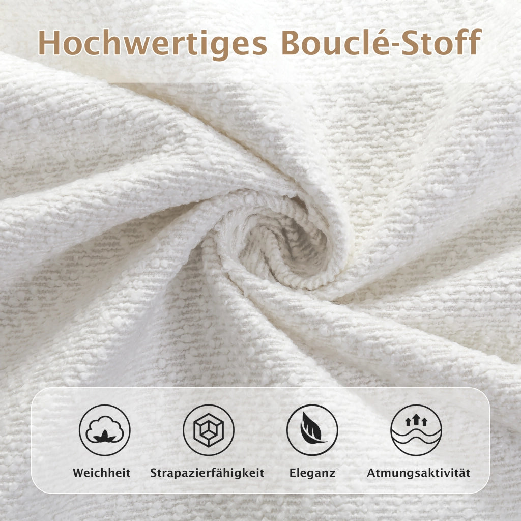 LETTO Contenitore idraulico 180x200 cm Bouclé Beige
